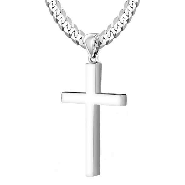 Real 925 Sterling Silver Cross Pendant Necklace Chain .925 SOLID SILVER Jewelry 